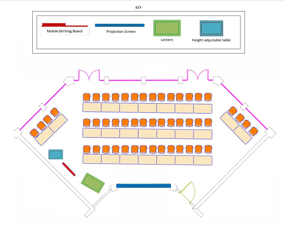 Layout plan for room HB G006         