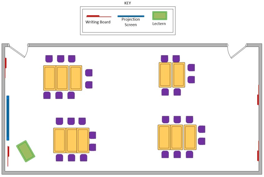 Layout plan for room EE G020         