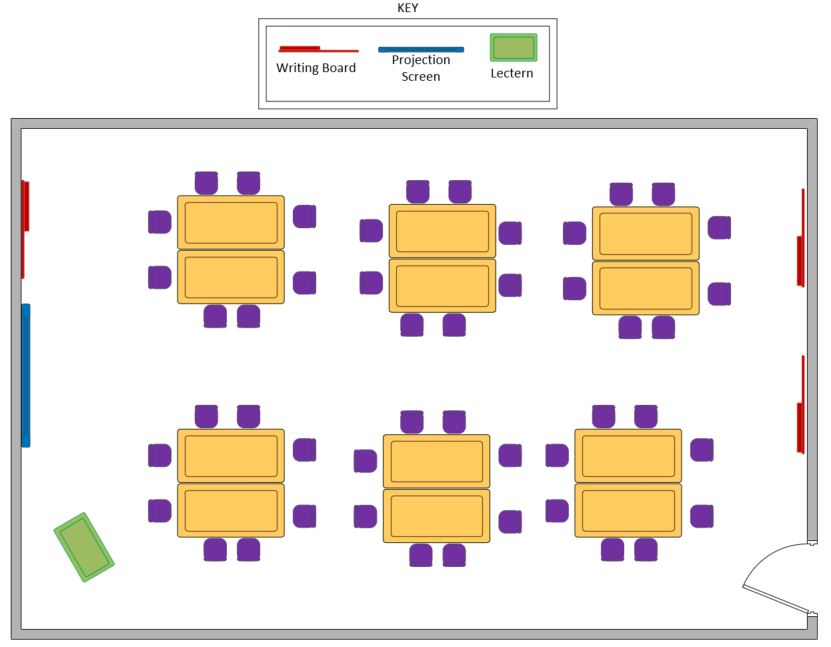 Layout plan for room EE G132         