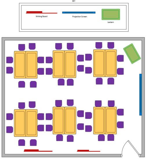 Layout plan for room EE 1102         