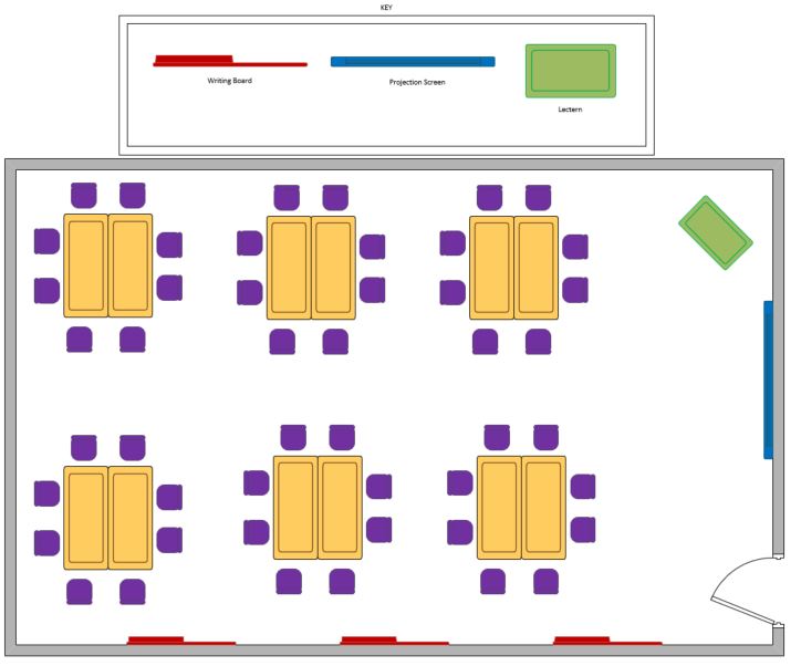 Layout plan for room EE 1104         