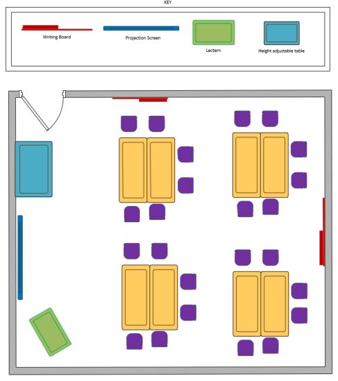 Layout plan for room EE 1100         