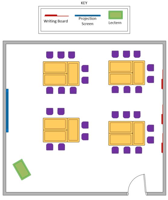 Layout plan for room EE G021         