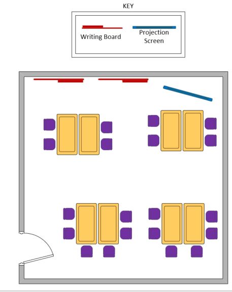Layout plan for room EE G024         