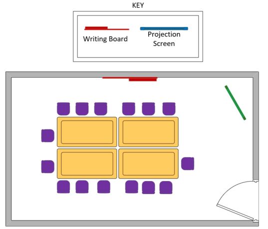 Layout plan for room EE G168         