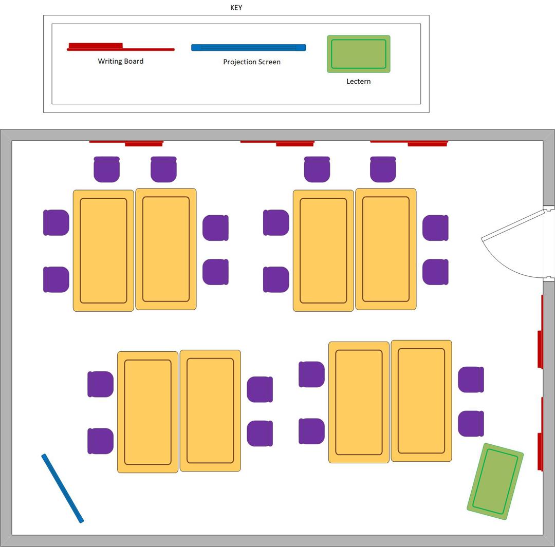 Layout plan for room CC 008 Redditch 