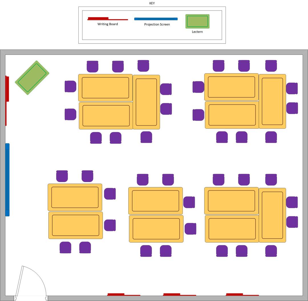 Layout plan for room CC 009 Hereford 