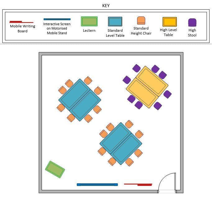 Layout plan for room EGA G013