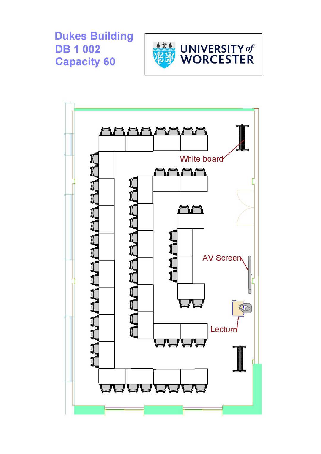 Layout plan for room DB 1002