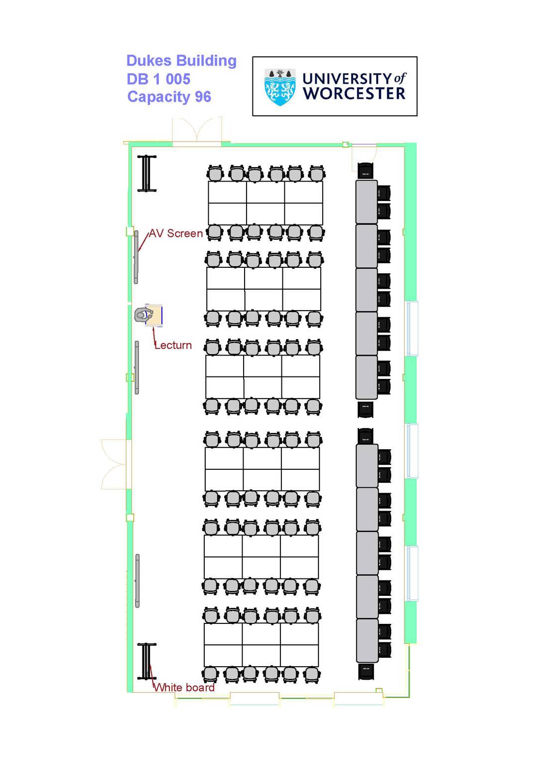 Layout plan for room DB 1005